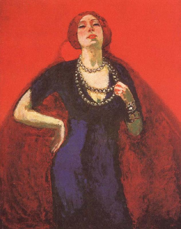kees van dongen portrait of guus on a red ground oil painting image